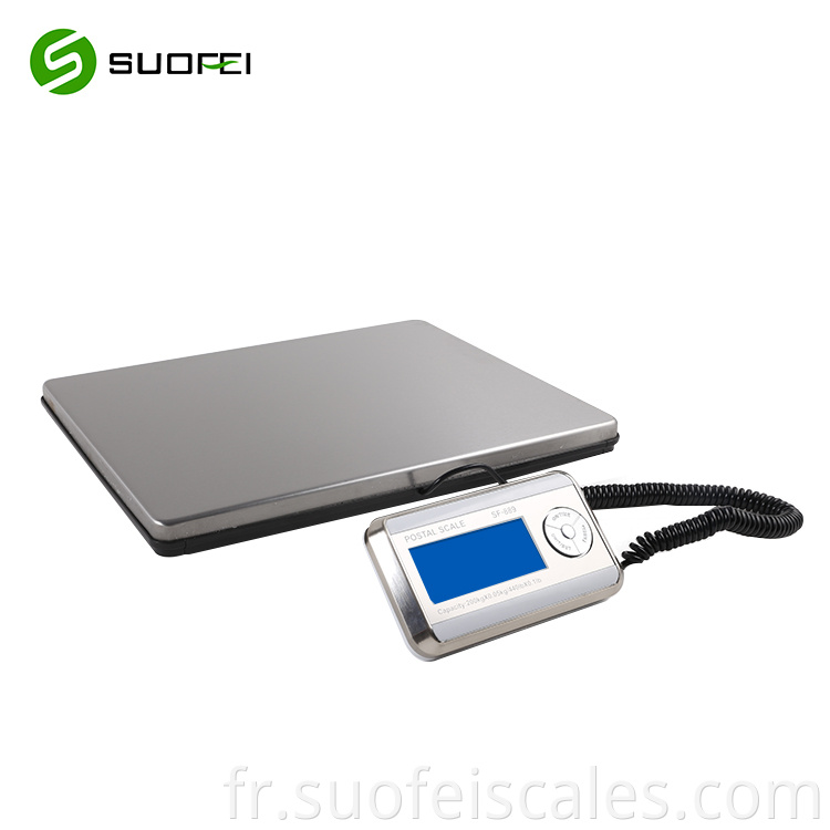 SF-889 200 kg Échelle de pesée portable Échelle de plate-forme numérique Échelle postale avec batterie